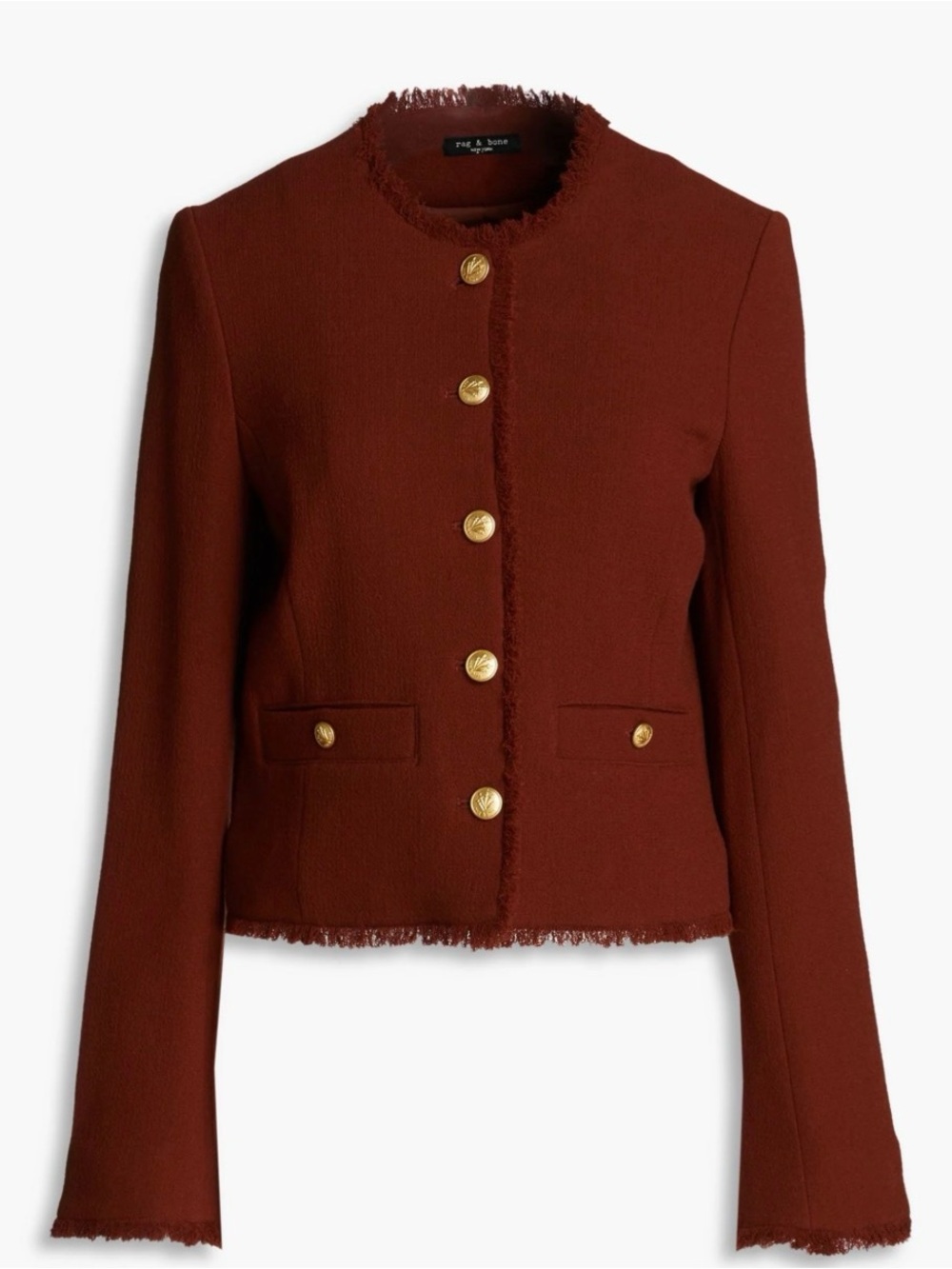 Rag & Bone Carmen Virgin Wool Jacket Blazer in Mahogany Size 6